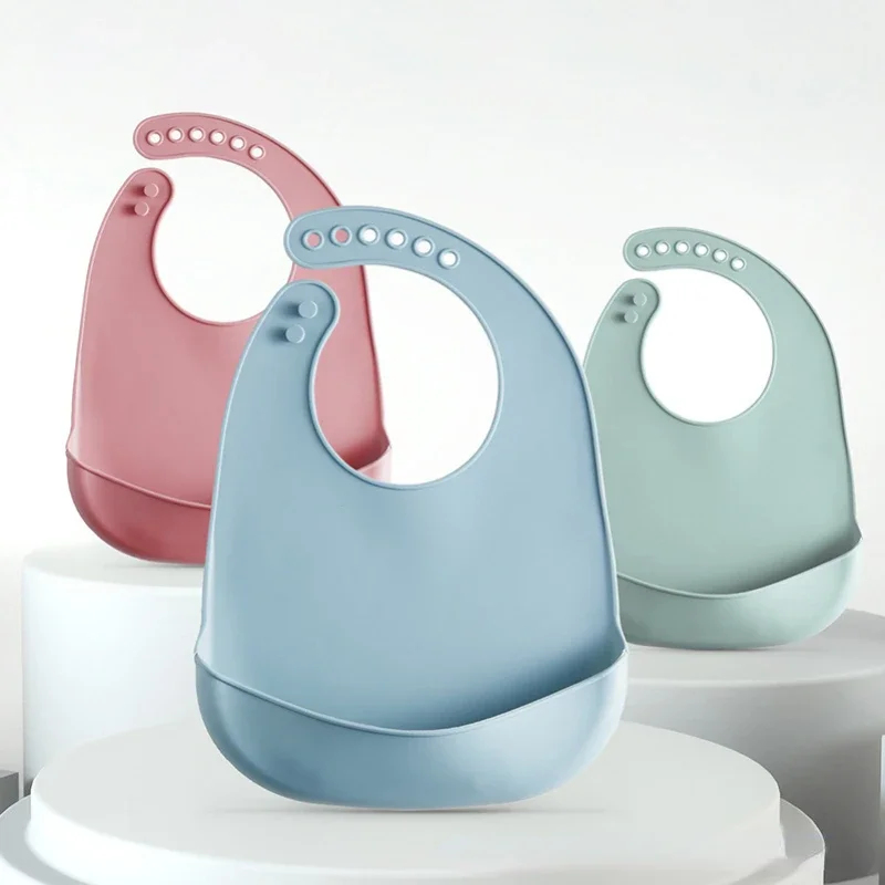 Waterproof Baby Bibs Silicone - 1-3 szt. Śliniak dla niemowląt, regulowany,