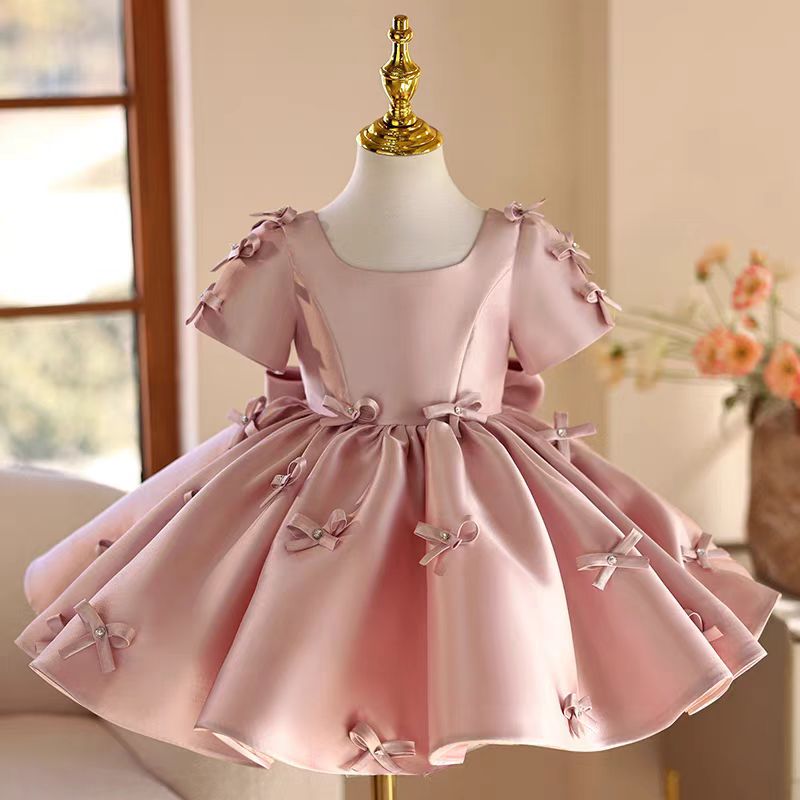 Toddler Girl Tulle Party Dress - Jill Wish J720 Różowa sukienka dla