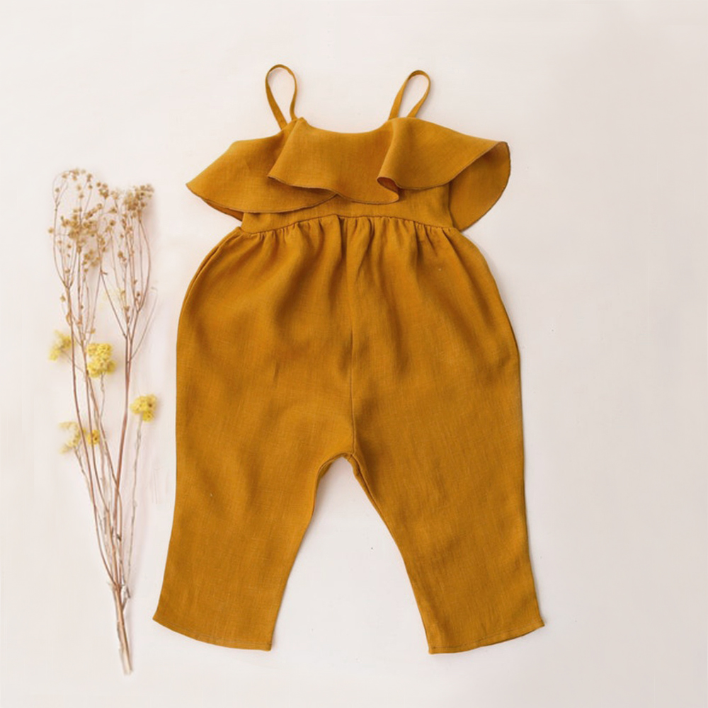 Niemowlę dziewczynka letnie ub – Baby Summer Linen Sleeveless Jumpsuit recenzja i cena