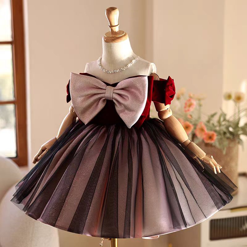 Jill Wish J464 Elegancka bordo – Toddler Girl Tulle Party Dress recenzja i cena