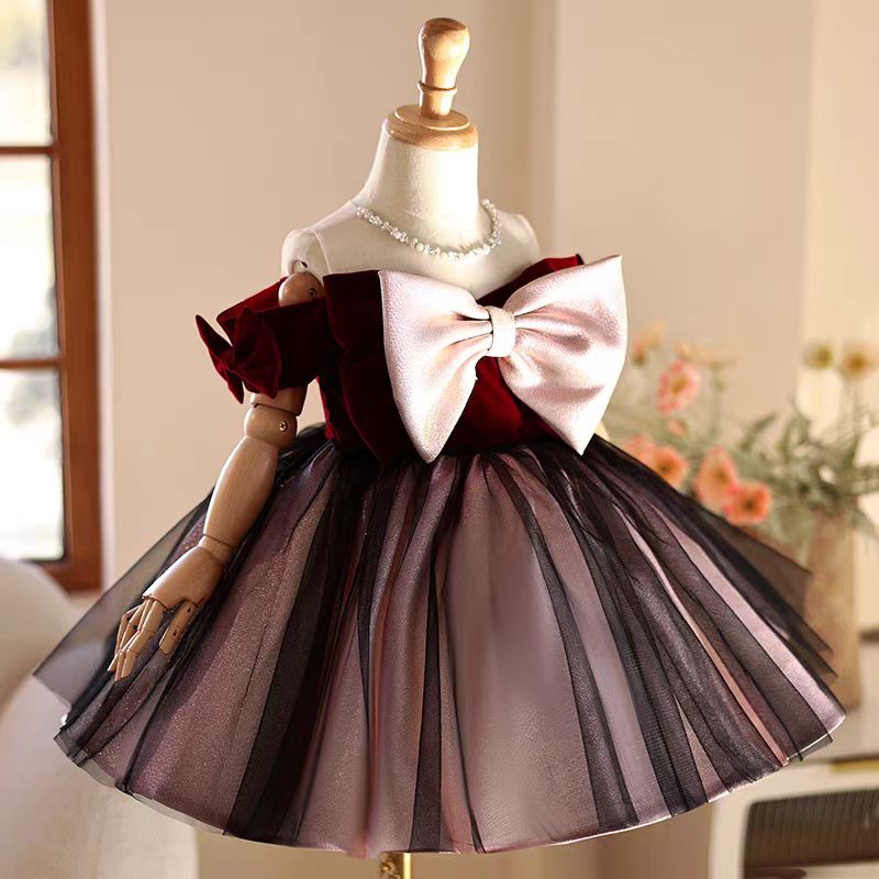 Jill Wish J464 Elegancka bordo – Toddler Girl Tulle Party Dress recenzja i cena