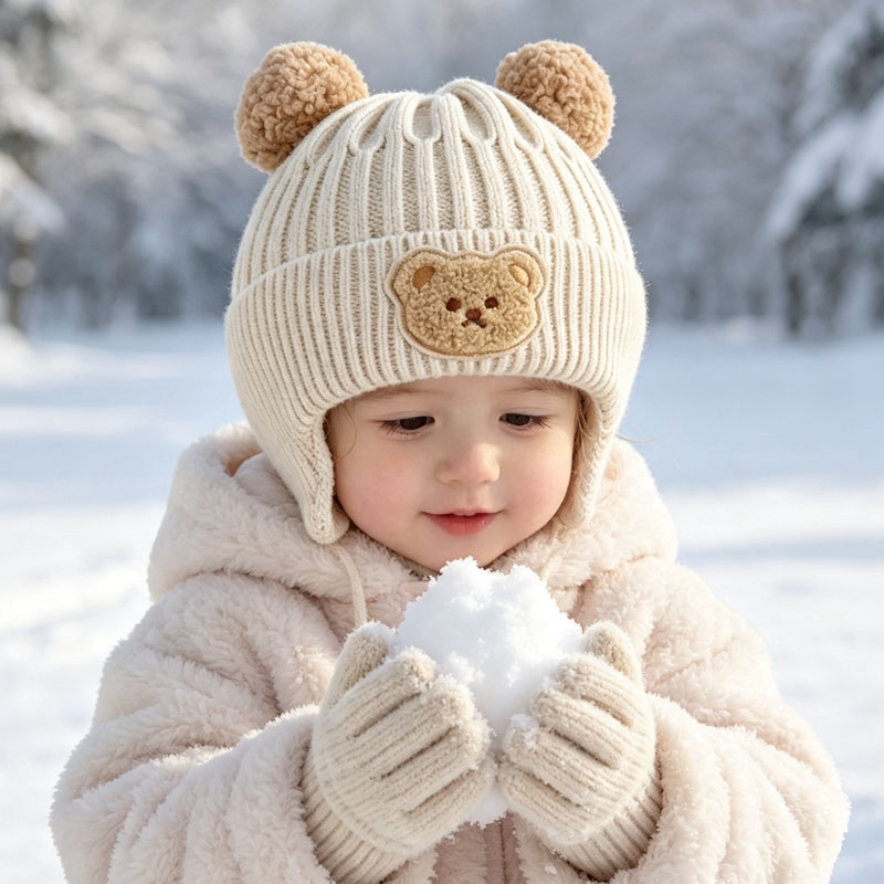 1-10 szt. Czapka zimowa z usza – Infant Beanie Hat With Ears recenzja i cena